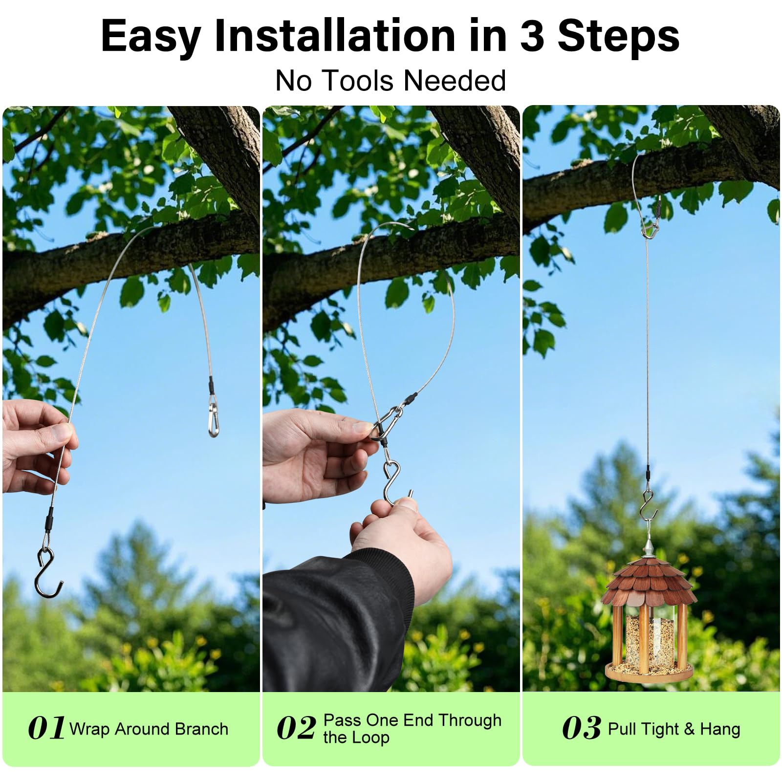 ZUZUAN stainless steel S-hooks enable stable hanging for planters and lanterns.