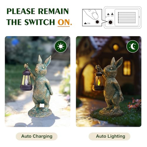 Zuzuzen rabbit statue showcases lifelike textures for natural garden charm