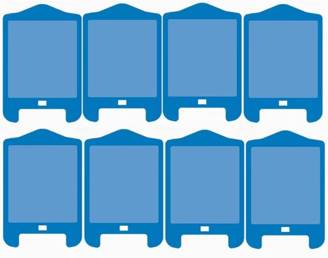 ZVVN 8-pack refill cartridges aligned with plug-in blue light base for easy replacement.