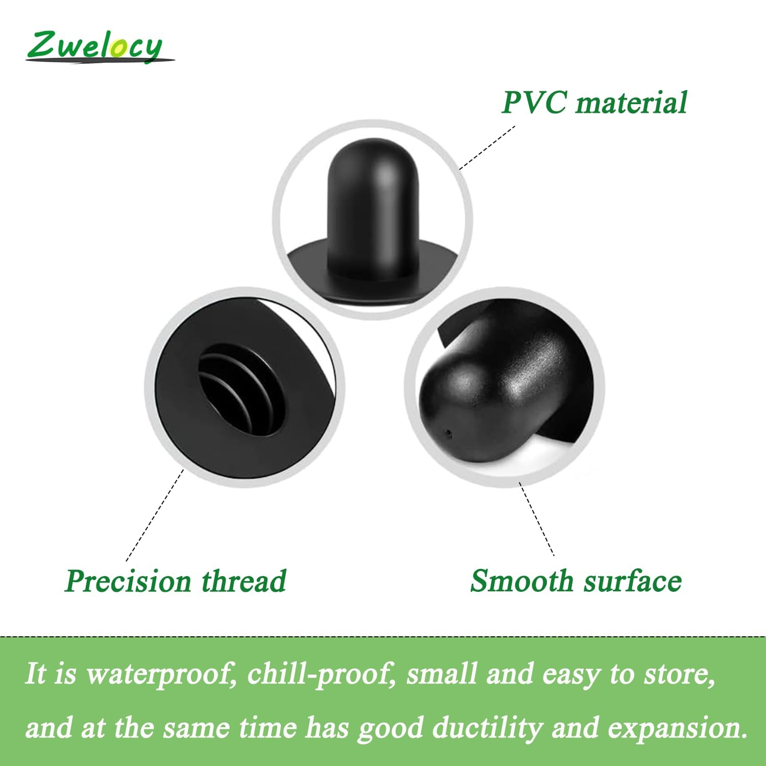 Durable UV-resistant rubber plug designed for long outdoor use.