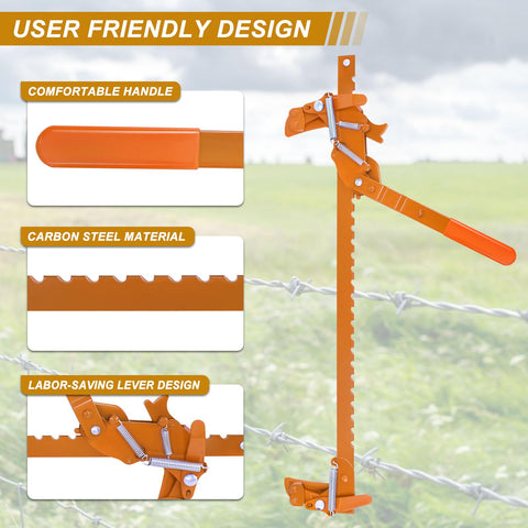 Zwinz durable wrought-iron body withstands tough outdoor fencing work.