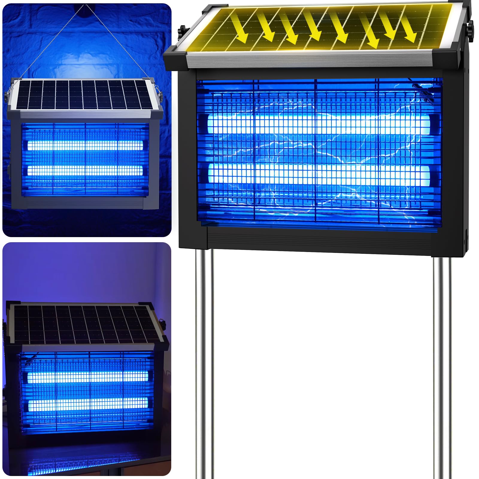 Zwiran bug zapper outdoor solar panel attracts insects for a calm evening outside.