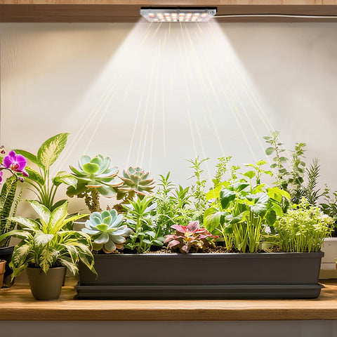 zwveuvs stick-on under cabinet grow light with timer energizes herbs on shelves