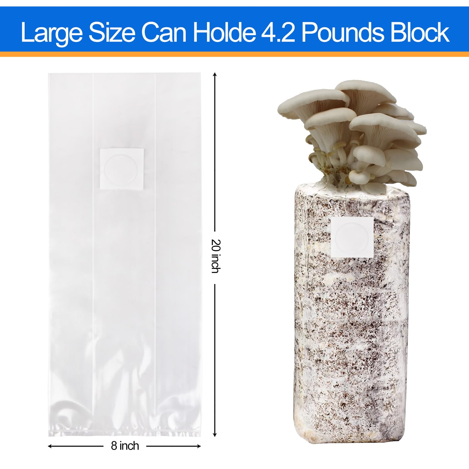 Zwxt mushroom bags side vents enabling expanded air exchange during cultivation.