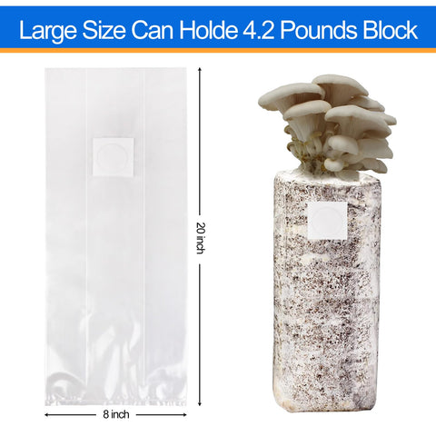Zwxt mushroom bags side vents enabling expanded air exchange during cultivation.