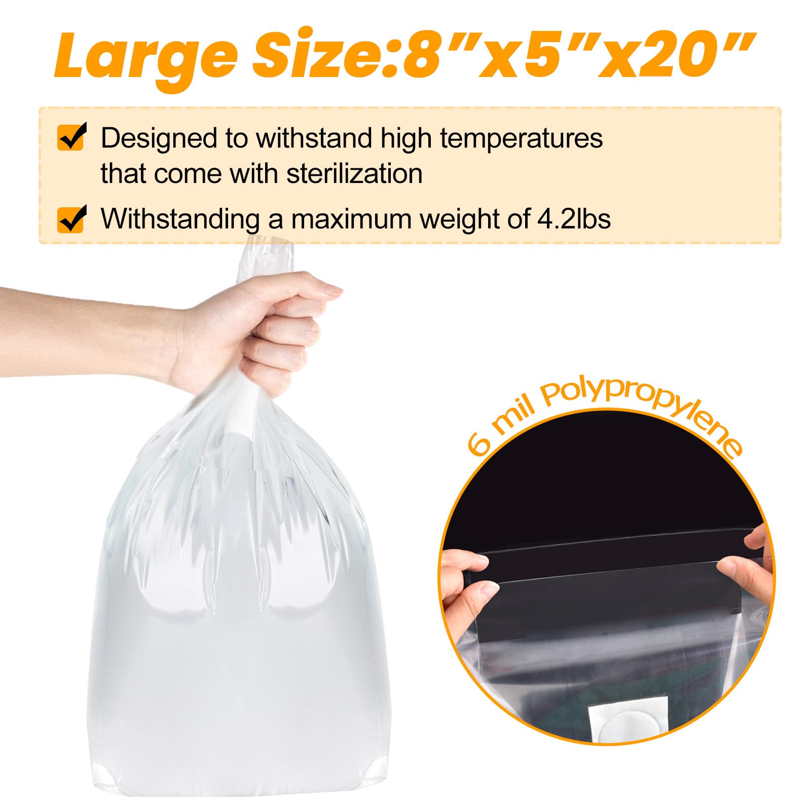 ZWXT tear-resistant spawning bag enhances resilience during handling and transfer.