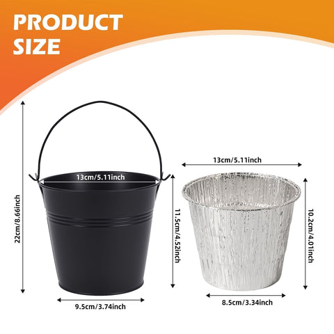 ZWYSLFCY black bucket with holder keeps grease contained and tidy.