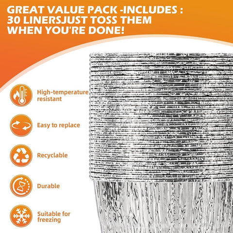 ZWYSLFCY easy-clean foil pan for fast, hygienic grease disposal.