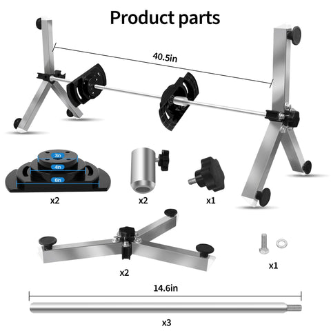 ZXBAZBB pool filter cleaner stand demonstrates 6-inch cartridge compatibility.