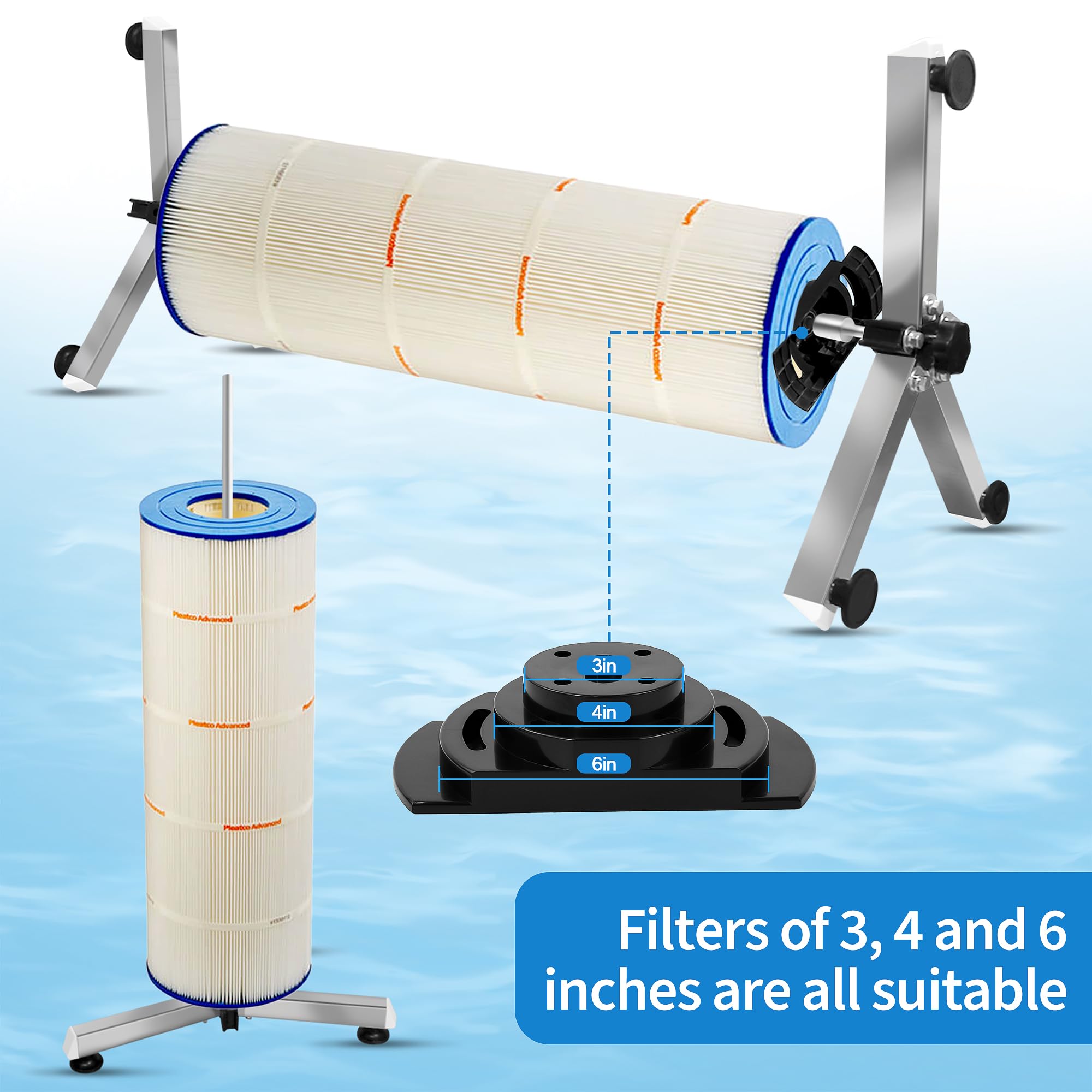 ZXBAZBB cleaner stand—horizontal use demonstrates efficient cleaning workflow.