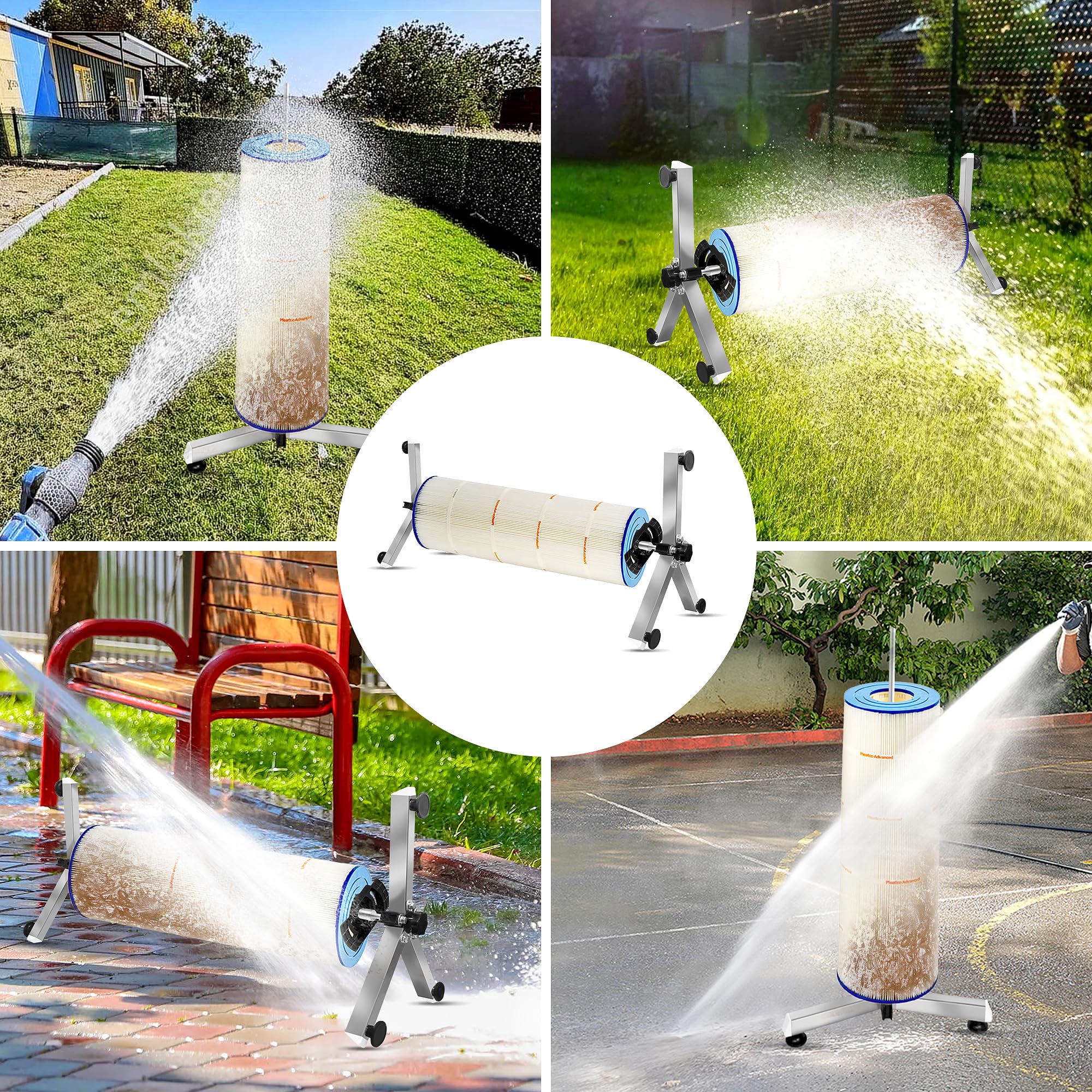 ZXBAZBB solid aluminum shaft provides rust-proof durability during cleaning.