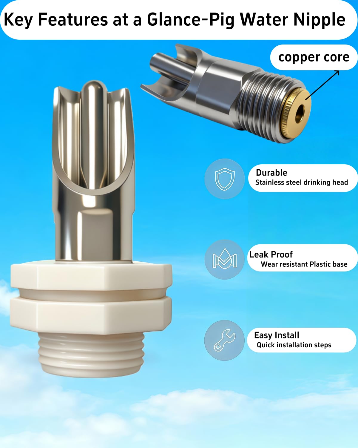 ZXFNNCY heavy-duty pig waterer kit delivers long-lasting barn performance.