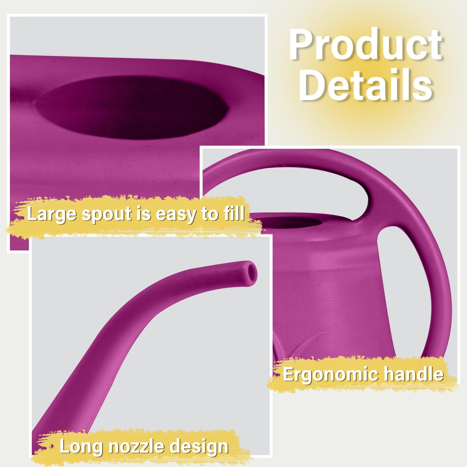 Durable thick plastic ZXJ watering can designed for long-lasting home use.