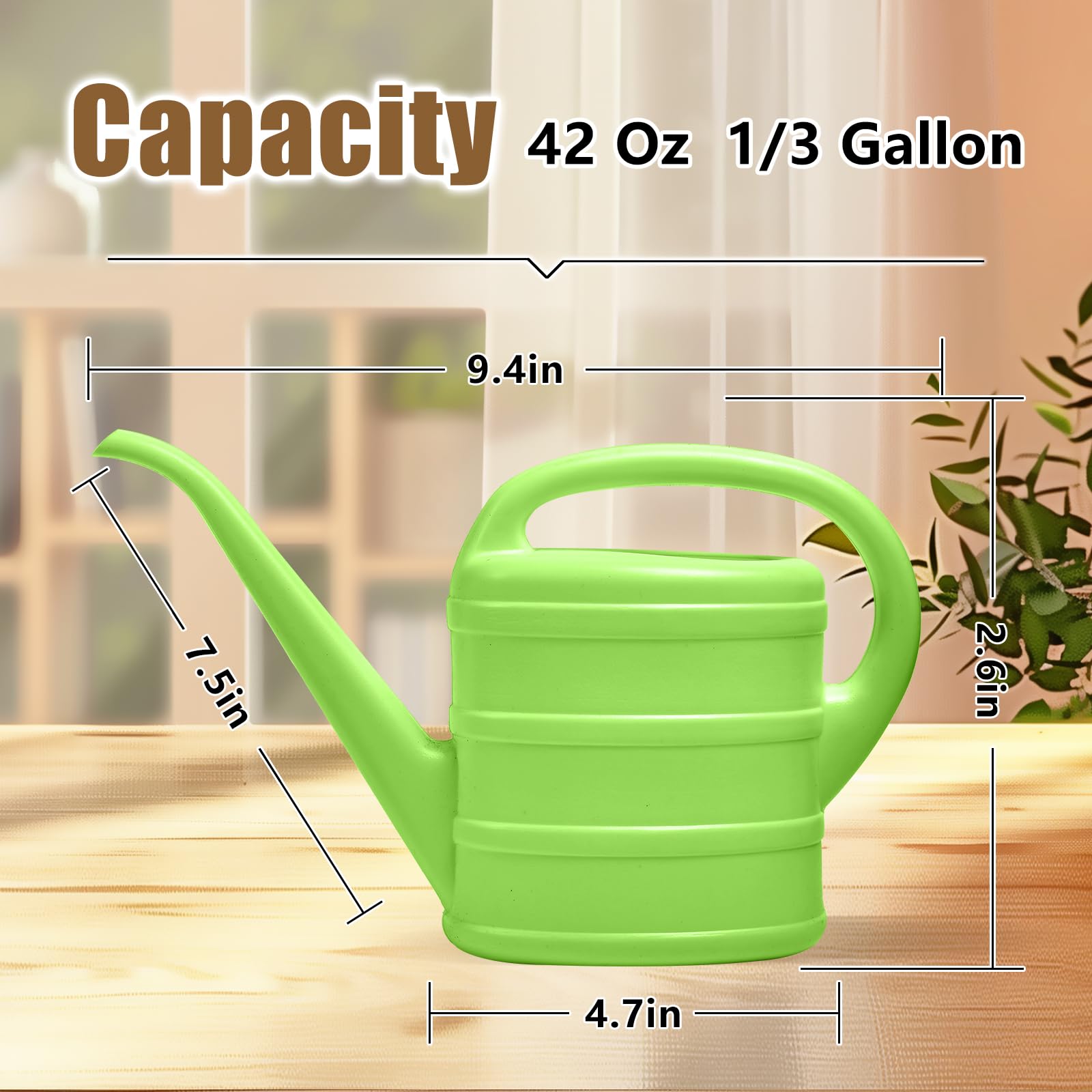 ZXJ watering can extended spout enables precise pour while tending plants
