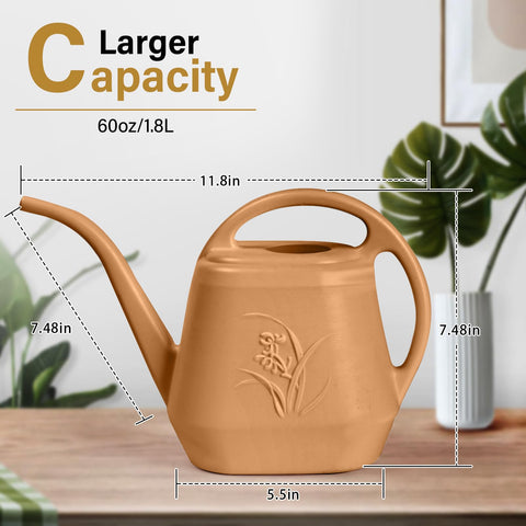 ZXJ Strength Plant Watering Can 64oz capacity minimizes refills during use