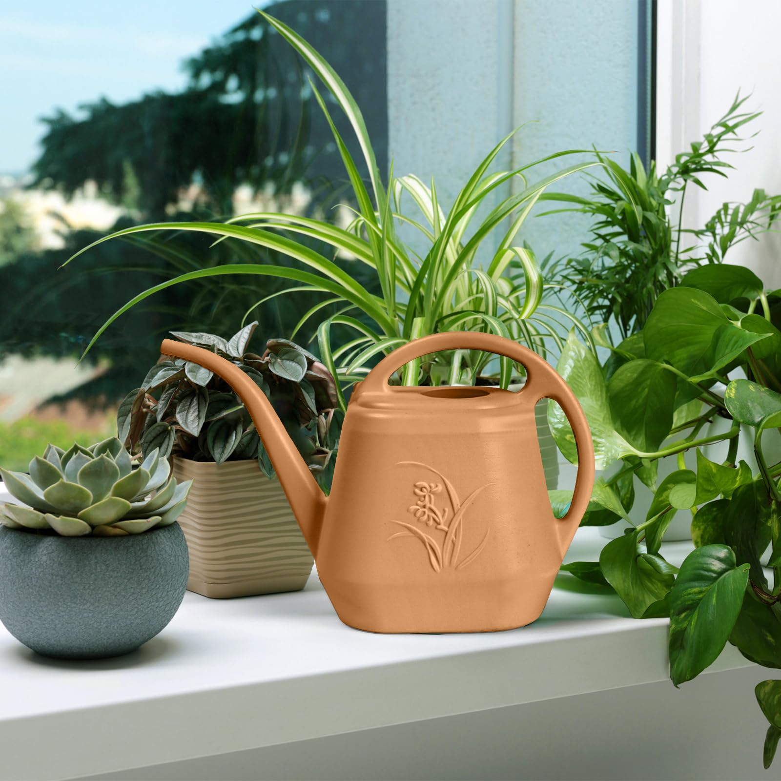 ZXJ Strength Plant Watering Can semi-open inlet makes filling quick