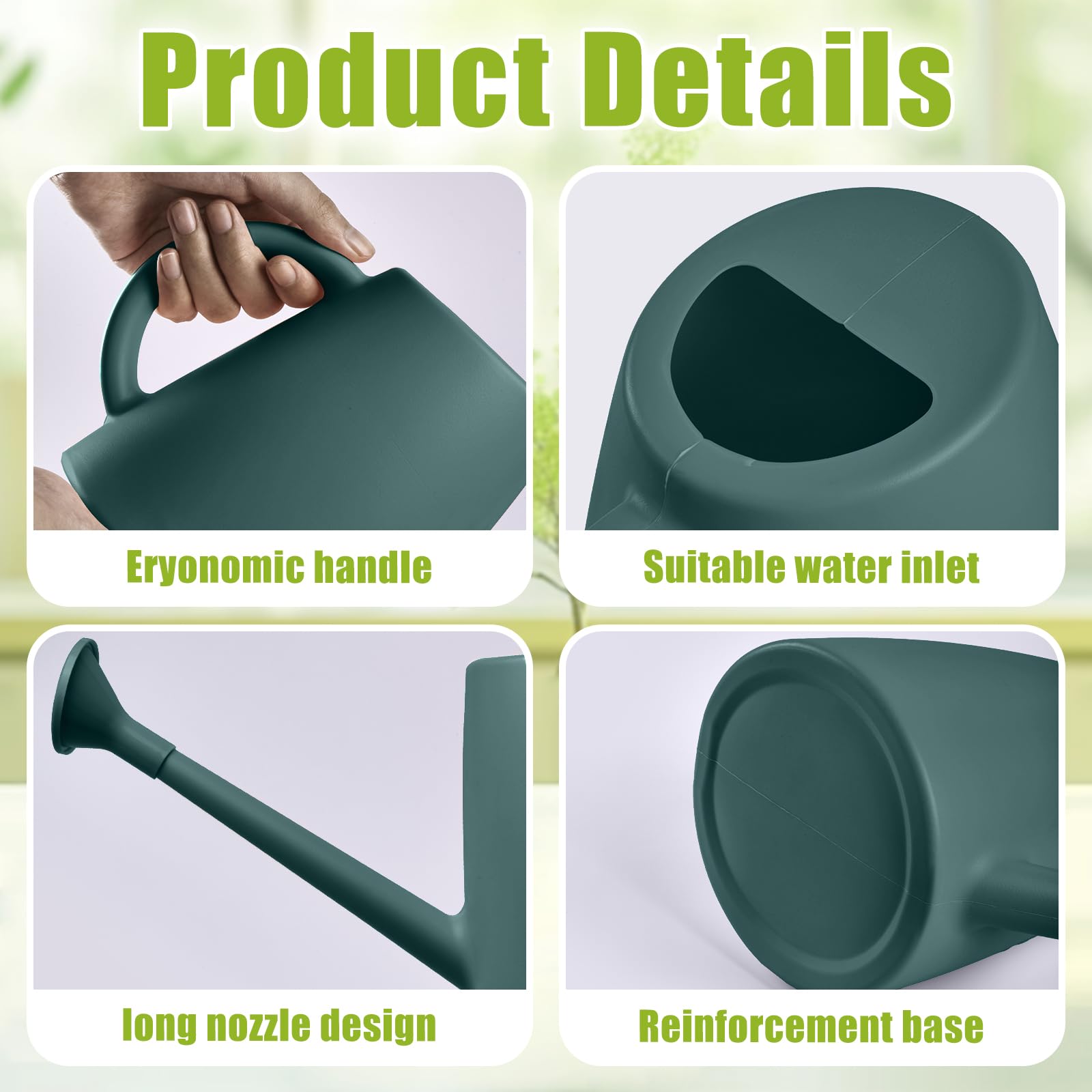 Durable thick plastic ZXJ watering can resists cracks for long-lasting use.