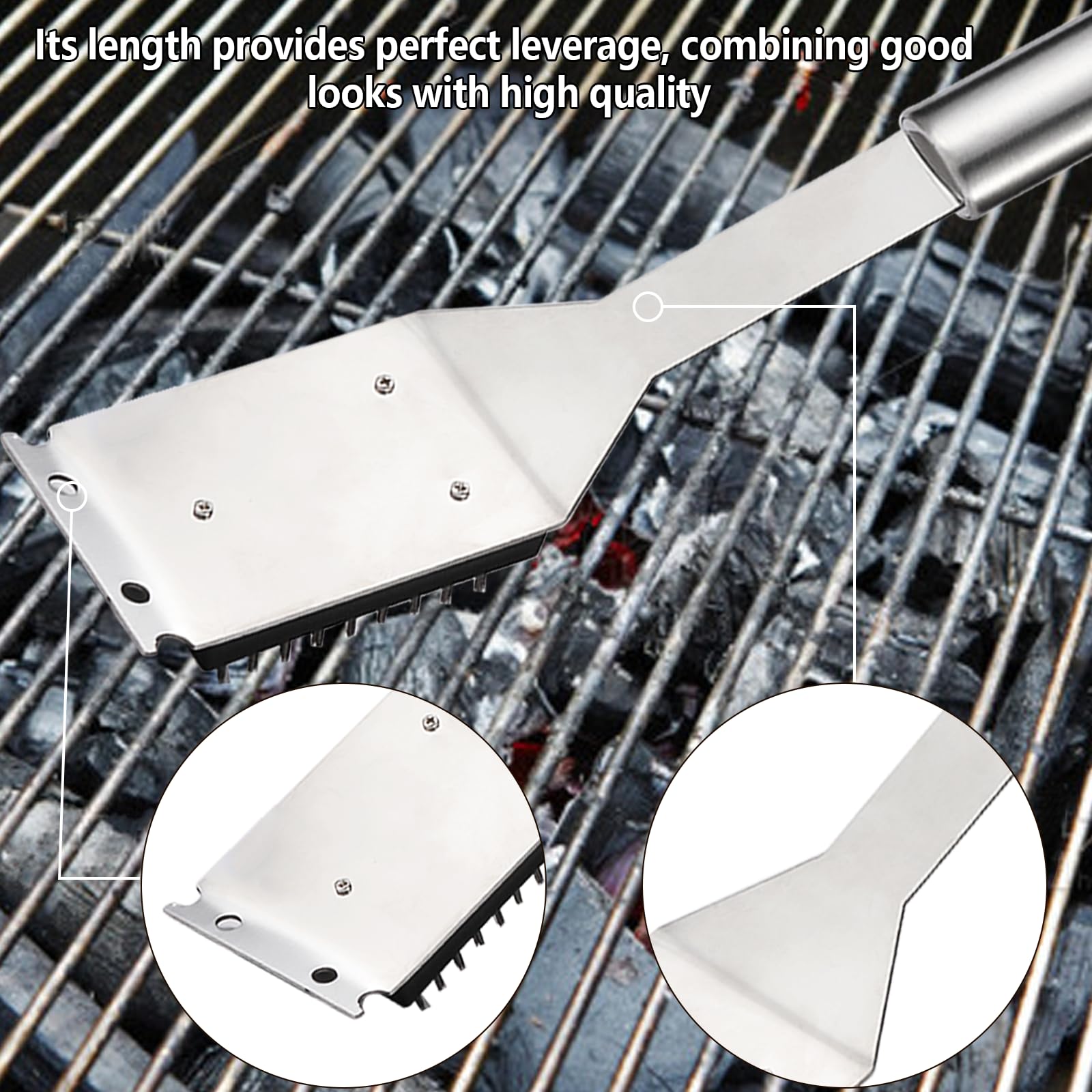 Zxmissu grill scraper with steel teeth for efficient grate cleaning.