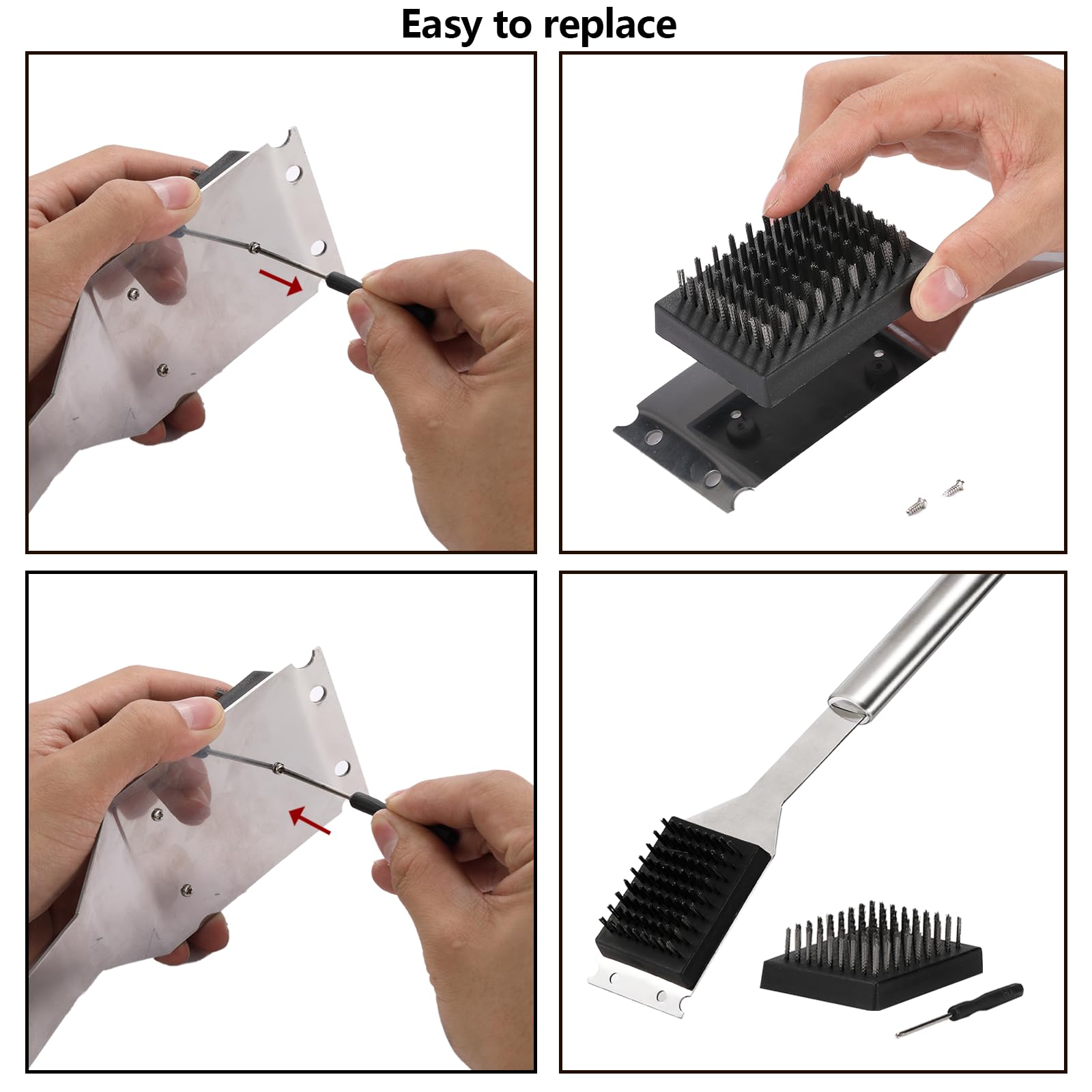 Zxmissu stainless-steel handle provides durable leverage during cleaning.