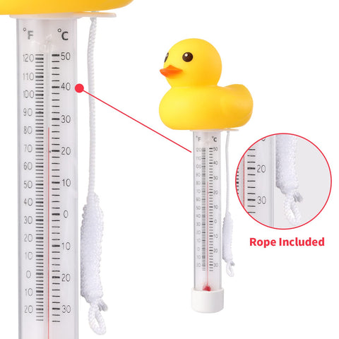 Zxmissu Yellow Duck thermometer back view highlights durable shatter-resistant design