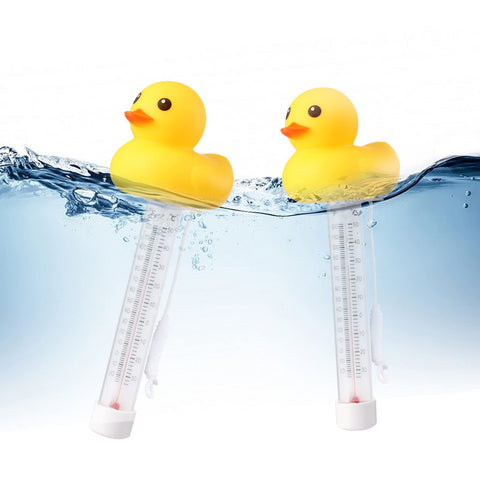 Zxmissu Yellow Duck thermometer floats for easy pool readings indoors and outdoors