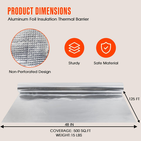 Close-up of ZXQDRE radiant barrier foil insulation showing durable surface.