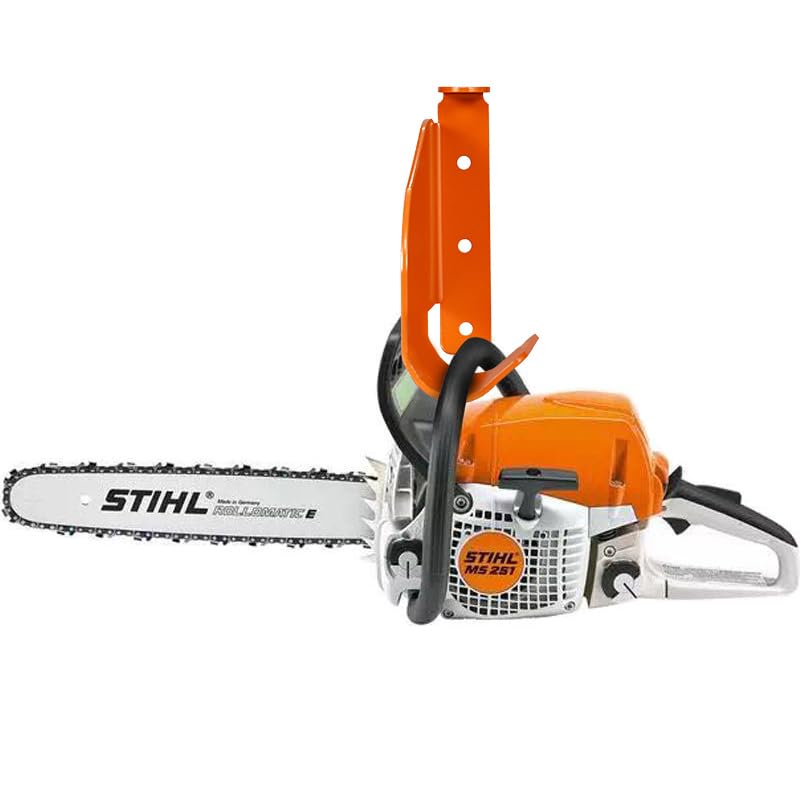 Zxturbi chainsaw hanger bracket securely holds your saw off the floor for quick access.