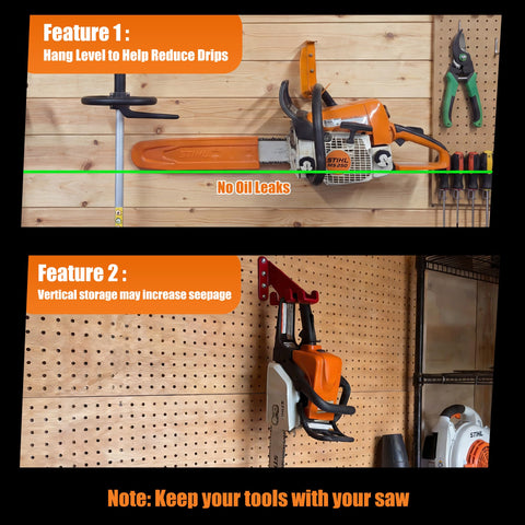 Zxturbi wall mount keeps bars oiled and ready for immediate use.