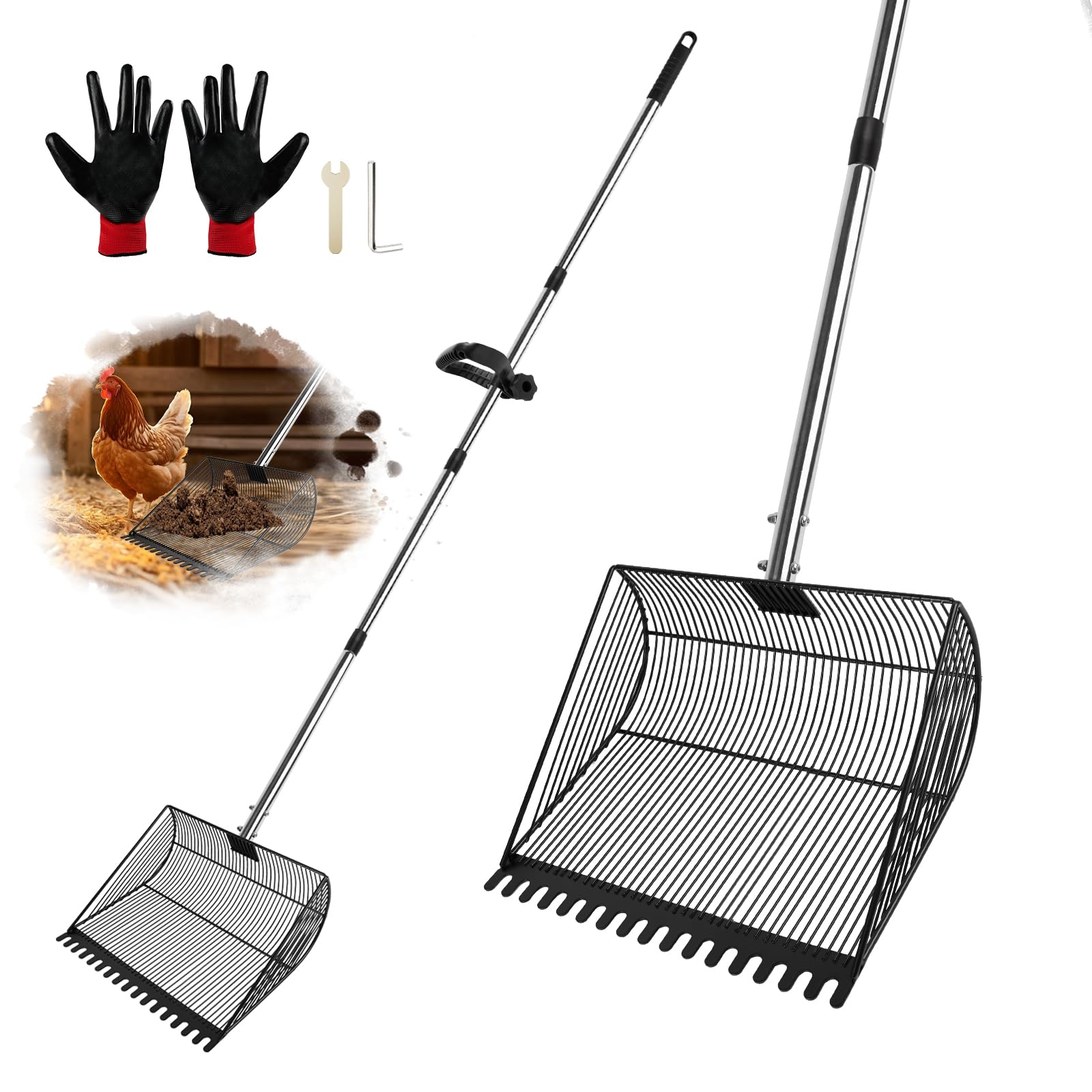 Zxweqr 13 inch sand grade chicken poop scooper for quick coop cleanup
