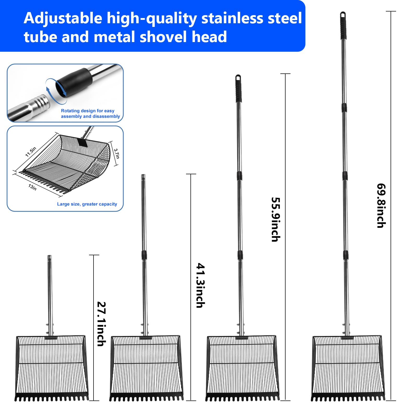 Zxweqr adjustable scoop width knob enables fast precise cleaning around corners