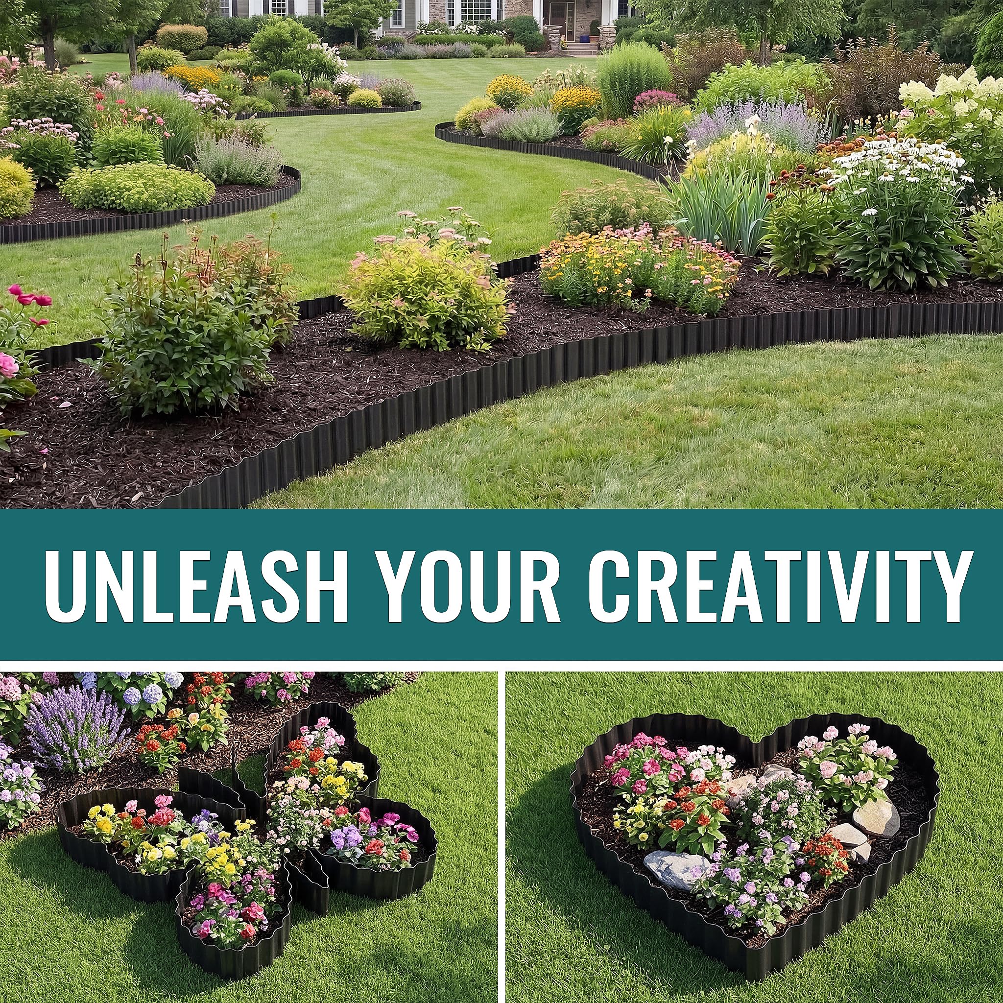 ZXZYHFTY robust edging complements modern outdoor decor and adds functional curb appeal.