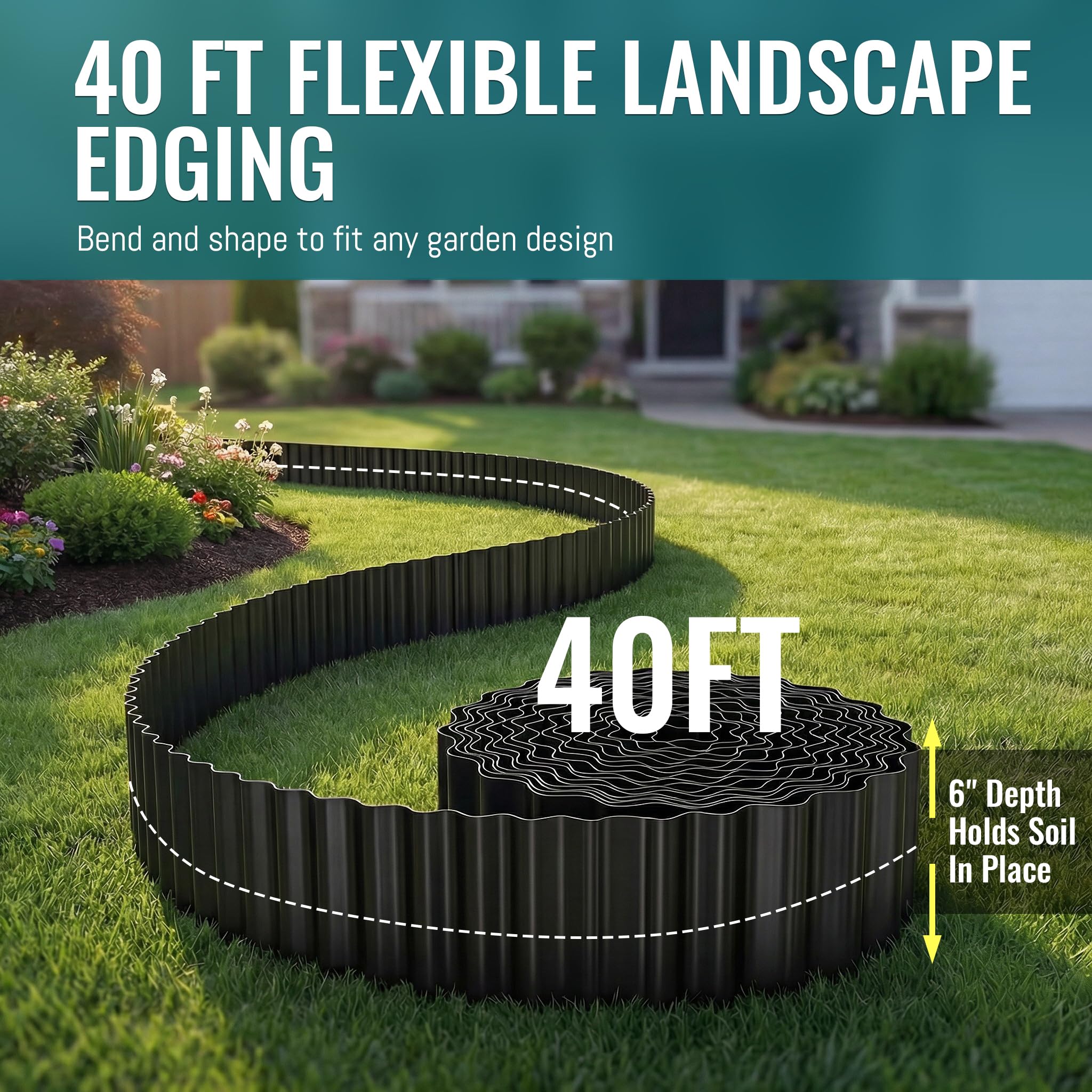ZXZYHFTY modern corrugated design enhances garden aesthetics while defining flower beds precisely.
