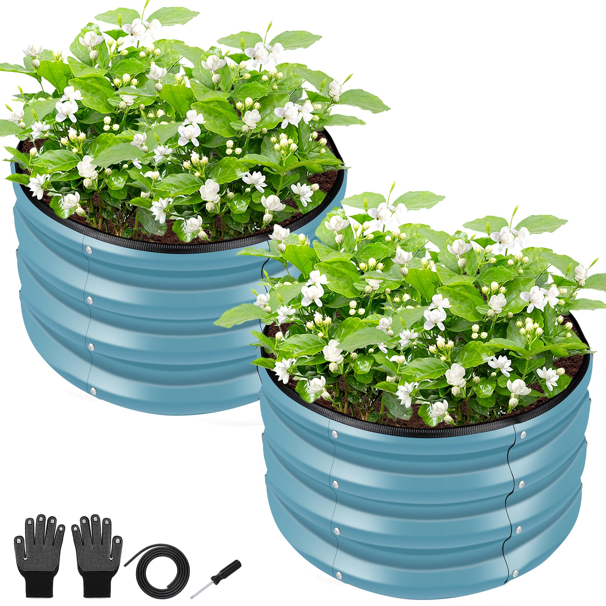 ZXZYHFTY round galvanized raised garden bed kit for easy DIY assembly.