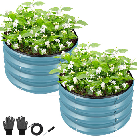 ZXZYHFTY round galvanized raised garden bed kit for easy DIY assembly.