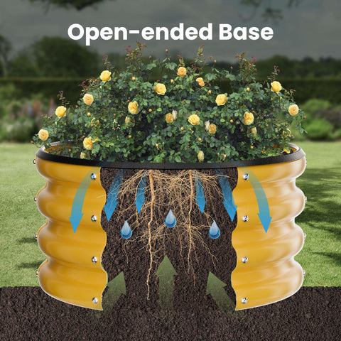 ZXZYHFTY yellow round bed adds color and structure to any garden
