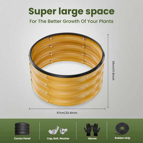 ZXZYHFTY round galvanized raised bed yellow ideal for vegetables and fruits