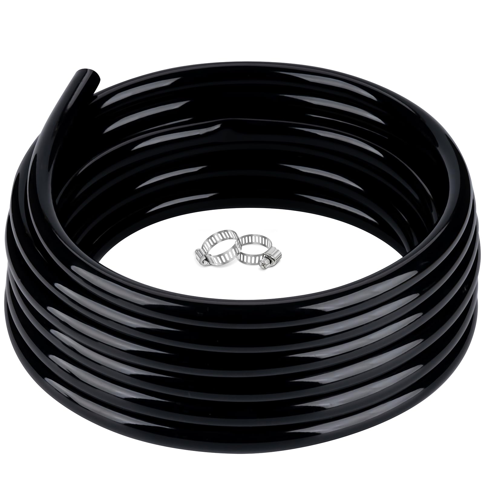 ZY-hosetube halfinch black tubing, coiled for easy storage and flexible use.
