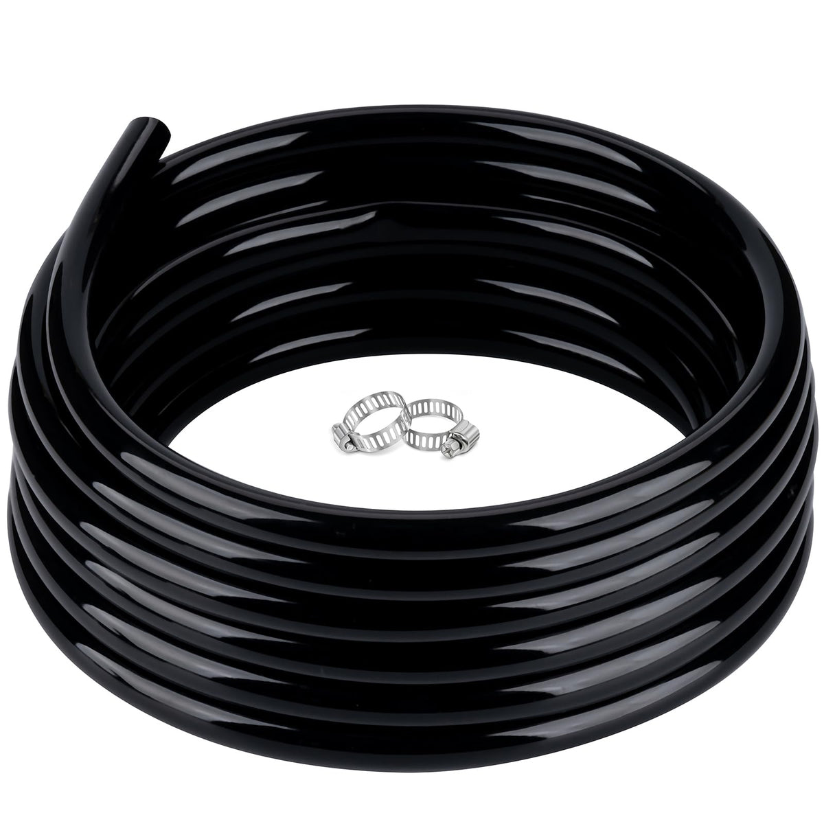 ZY-hosetube 1/2-inch black vinyl tubing coiled for easy storage and transport.