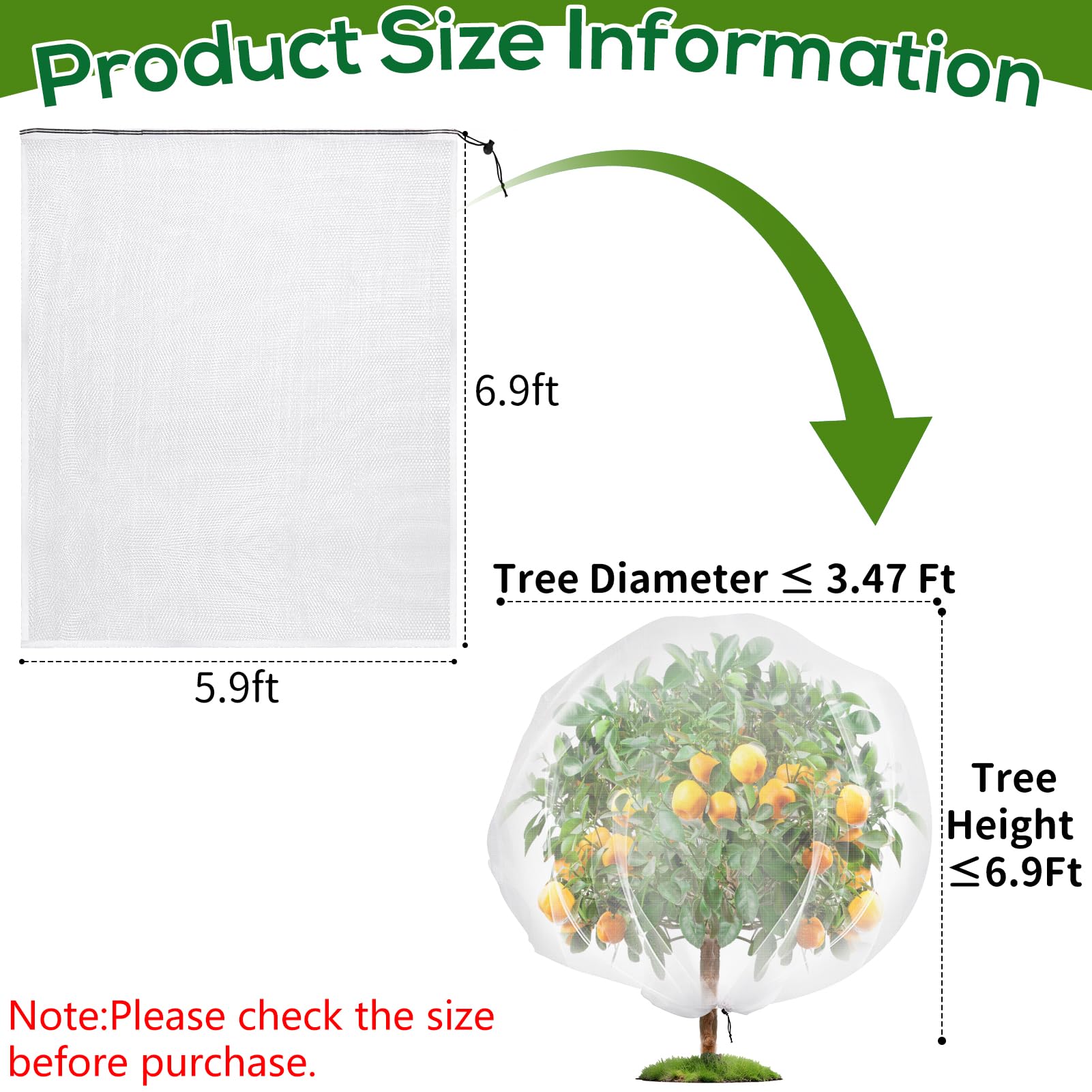 ZYP Ultra-fine mesh protects while allowing airflow to reach leaves and fruit.