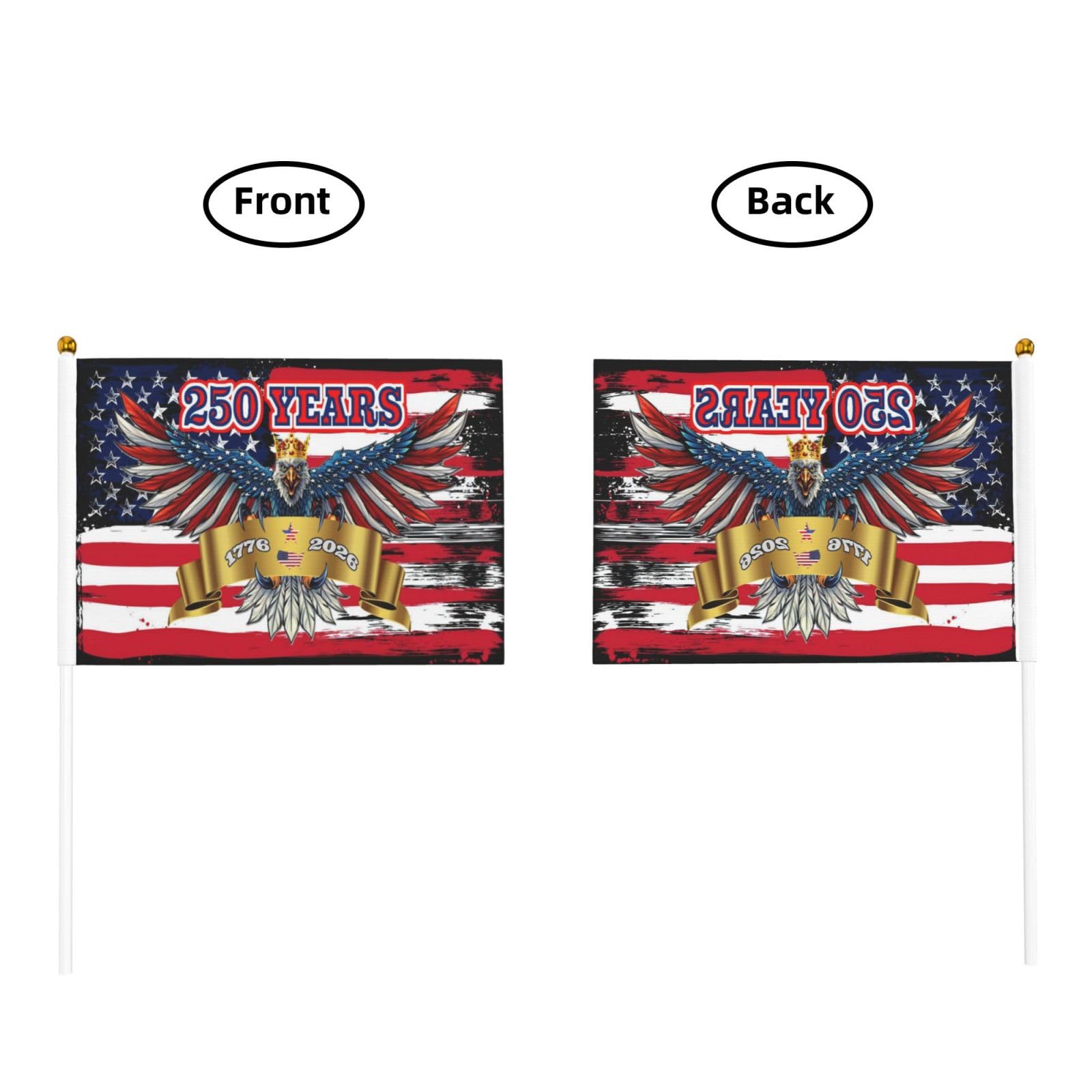 ZYATBWI 5.5x8.3-inch handheld flag for desk displays and celebrations.