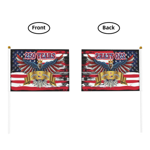 ZYATBWI 5.5x8.3-inch handheld flag for desk displays and celebrations.