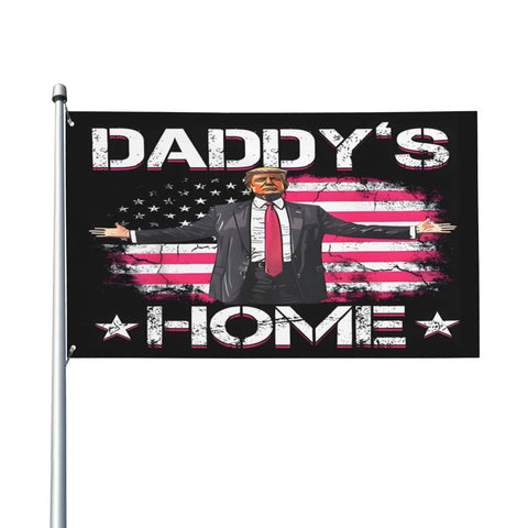 zyatbwi Daddys Home Flags pink tapestry for indoor/outdoor decoration and events.