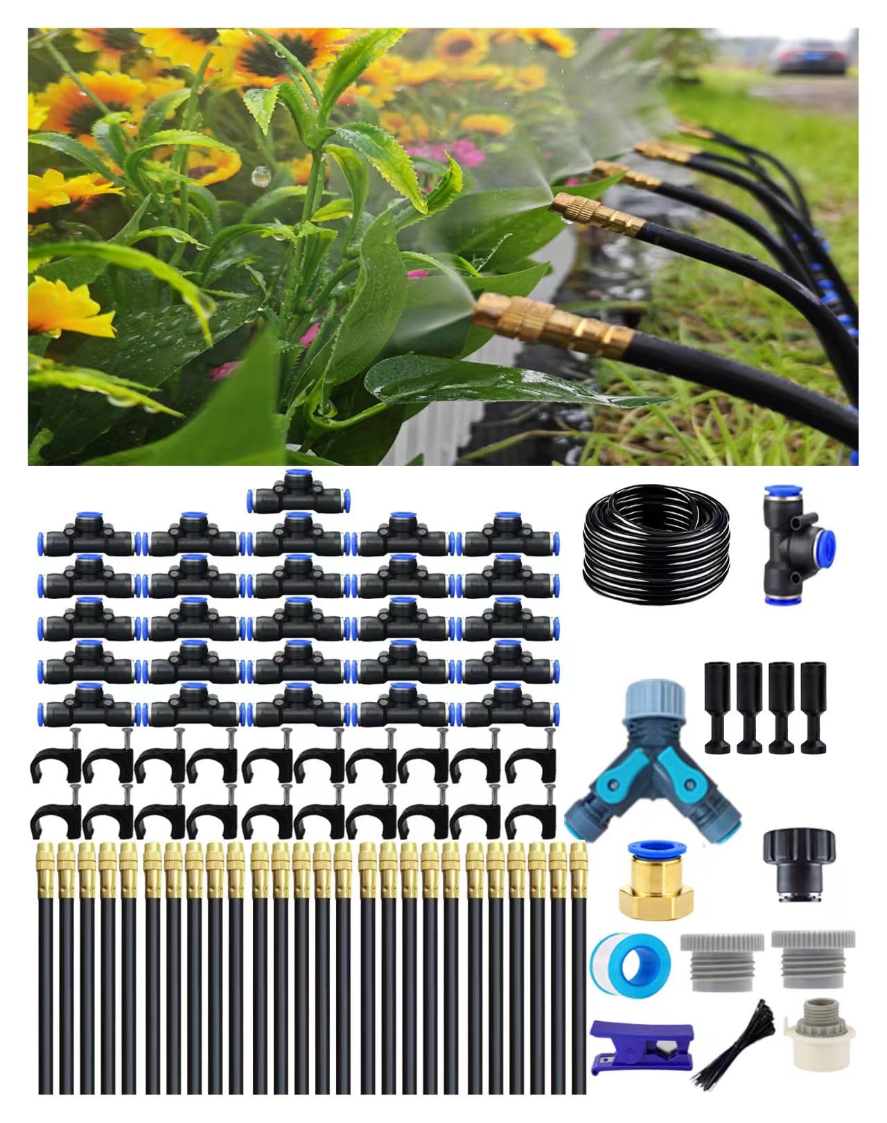 ZYCZGXL drip irrigation system assembly for quick, tool-free setup in gardens