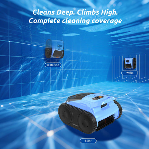 Zyerch pool vacuum with 180W brushless motor delivering strong suction