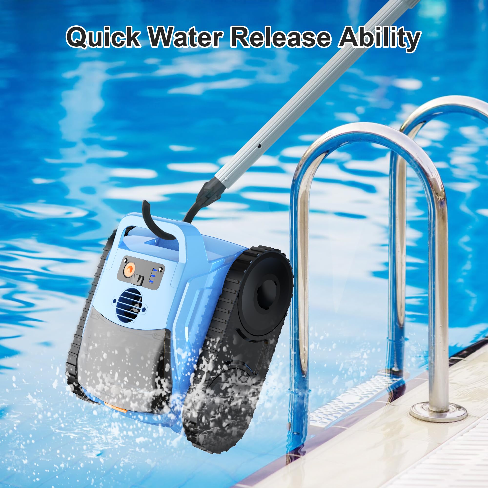 Zyerch pool vacuum with durable tracks suitable for inground and above-ground pools