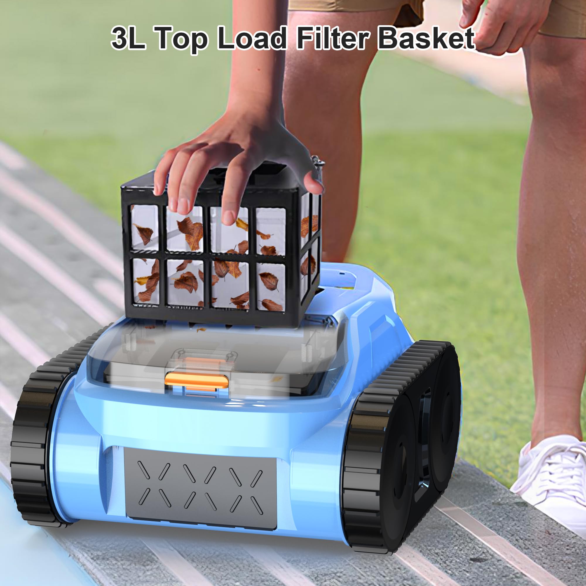Zyerch pool vacuum climbing slopes up to 30° and cleaning corners