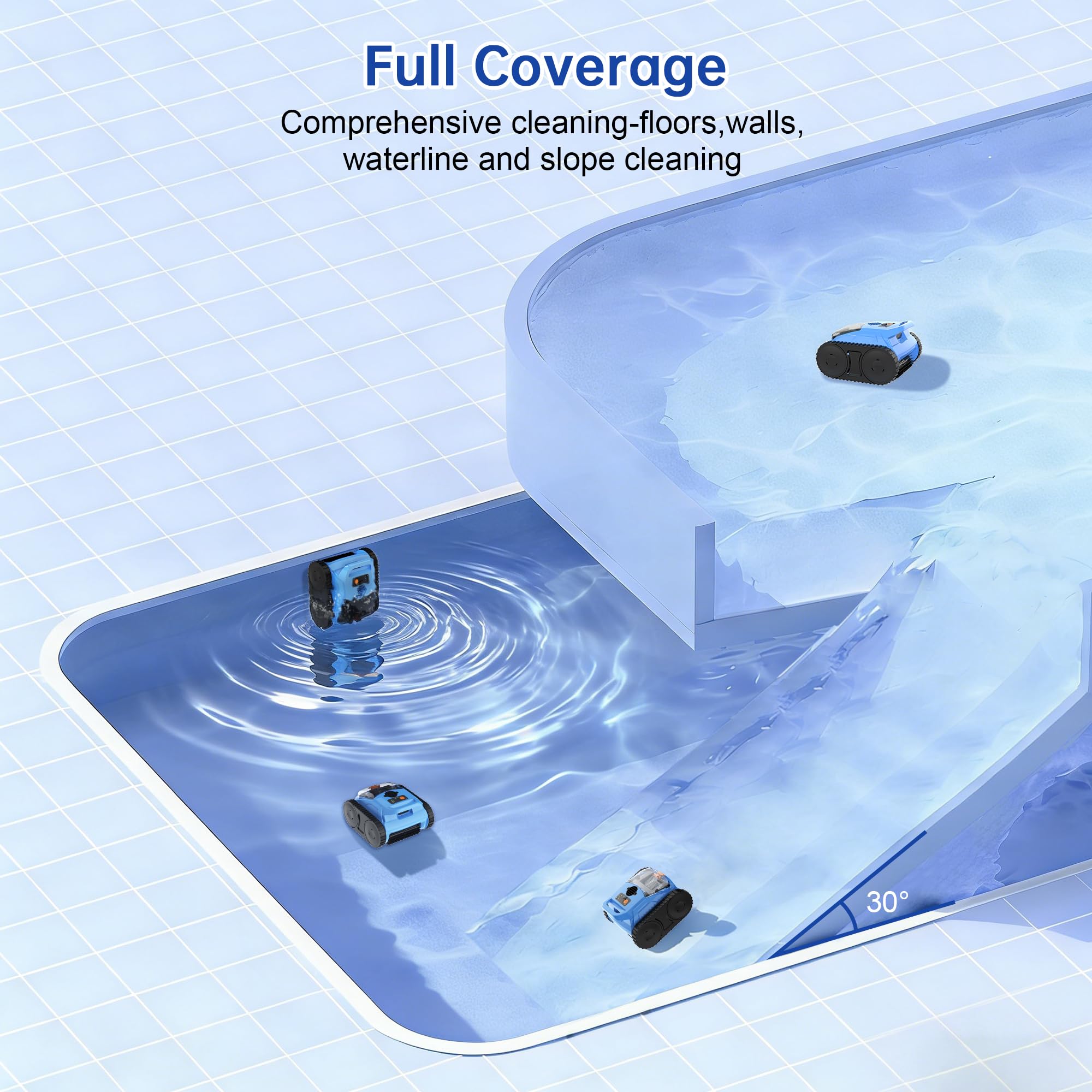 Zyerch pool vacuum addressing the waterline for sparkling rims