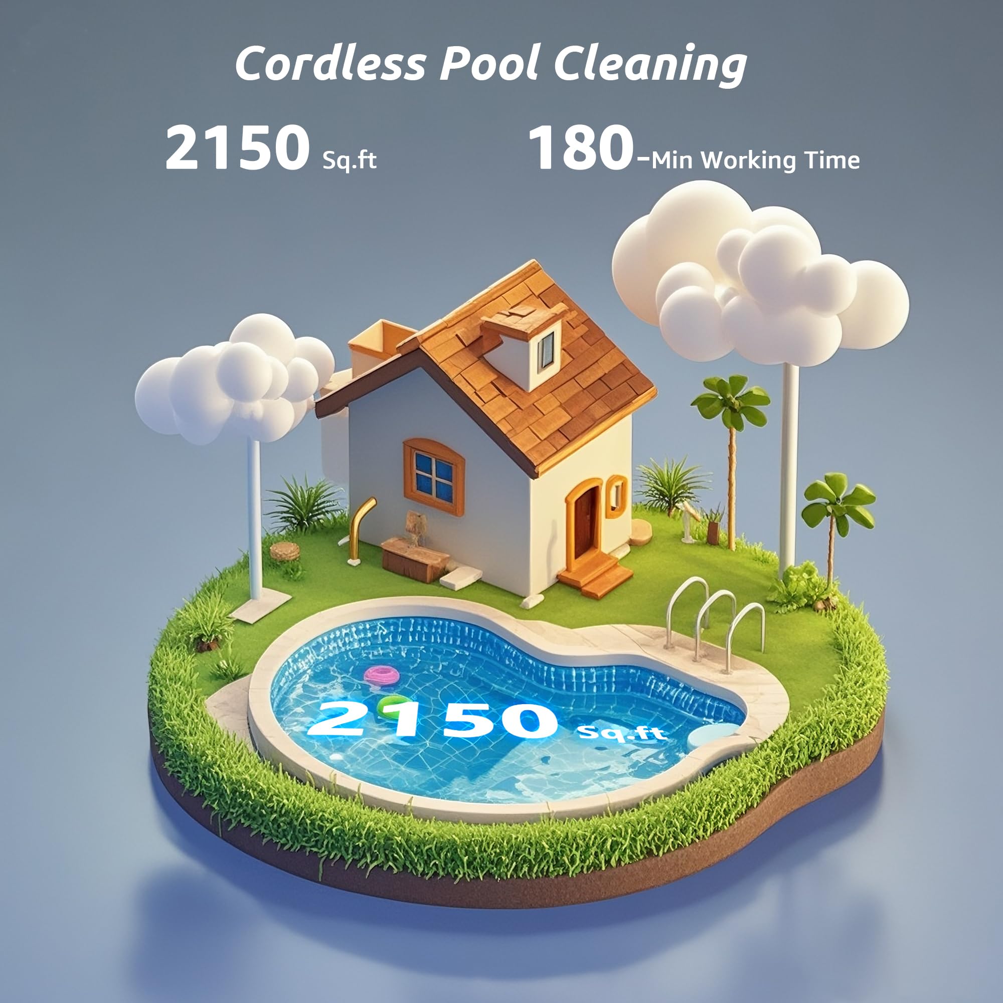 Zyerch SAT25 strong suction on pool floor and walls.