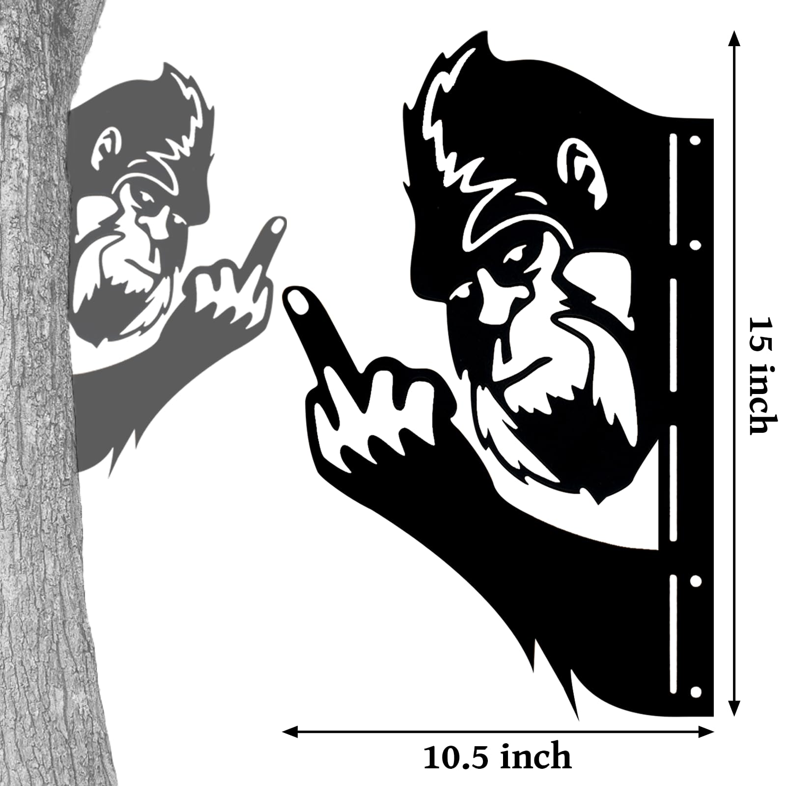 ZYFLSIYU Bigfoot silhouette garden sign enhances rustic yard decor