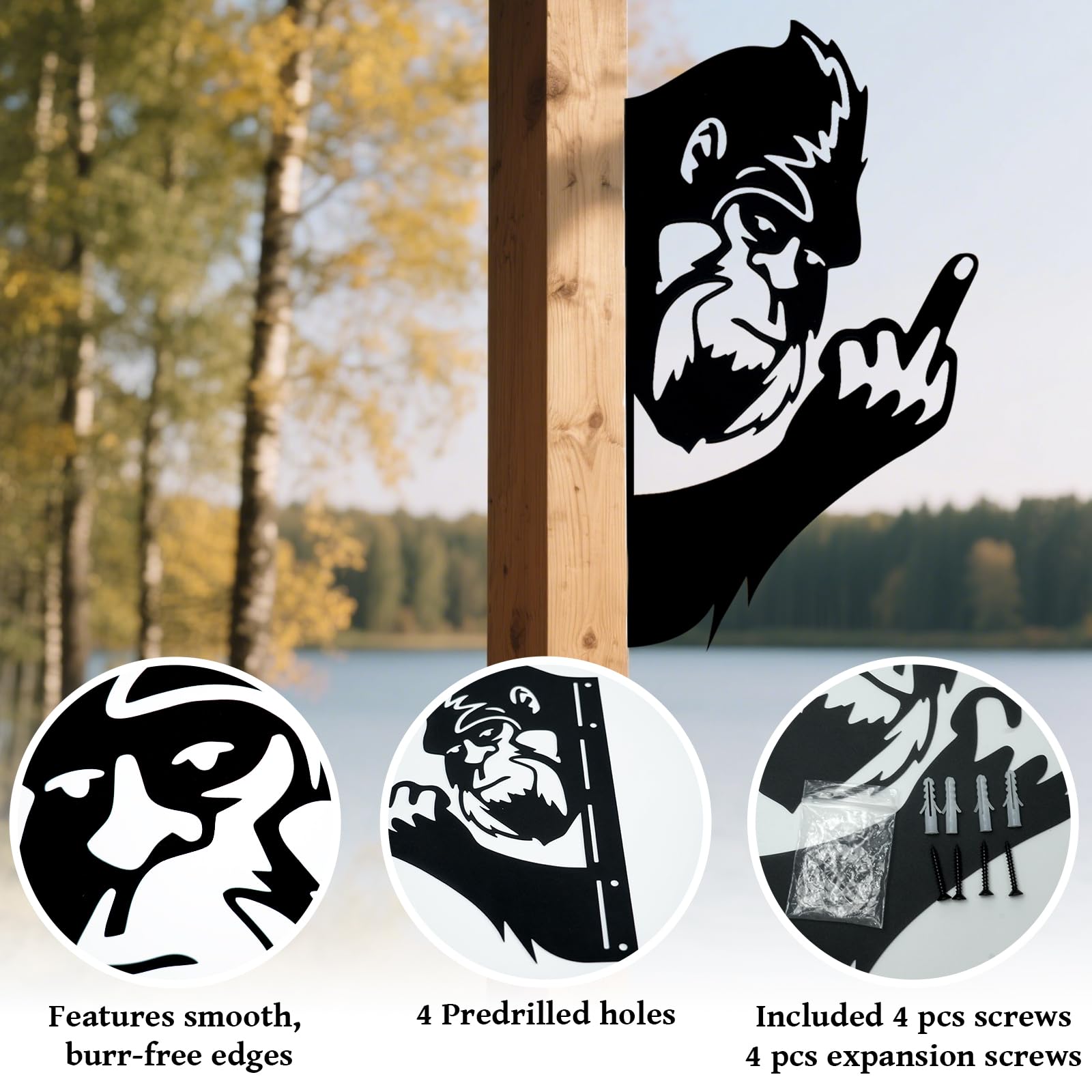ZYFLSIYU Bigfoot hugging a tree yard sign for outdoors